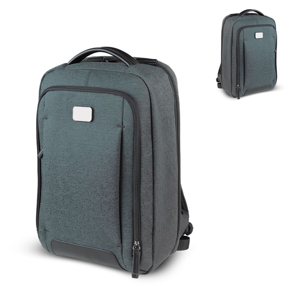 Mochila premium para notebook confeccionada em poliéster com detalhes
